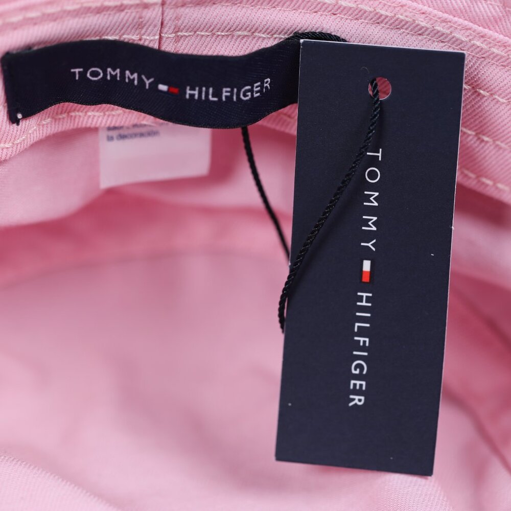 NWT Tommy Hilfiger Embroidered TH Logo Bucket Hat Pink 100% Cotton S/M, L/XL - Picture 3 of 3